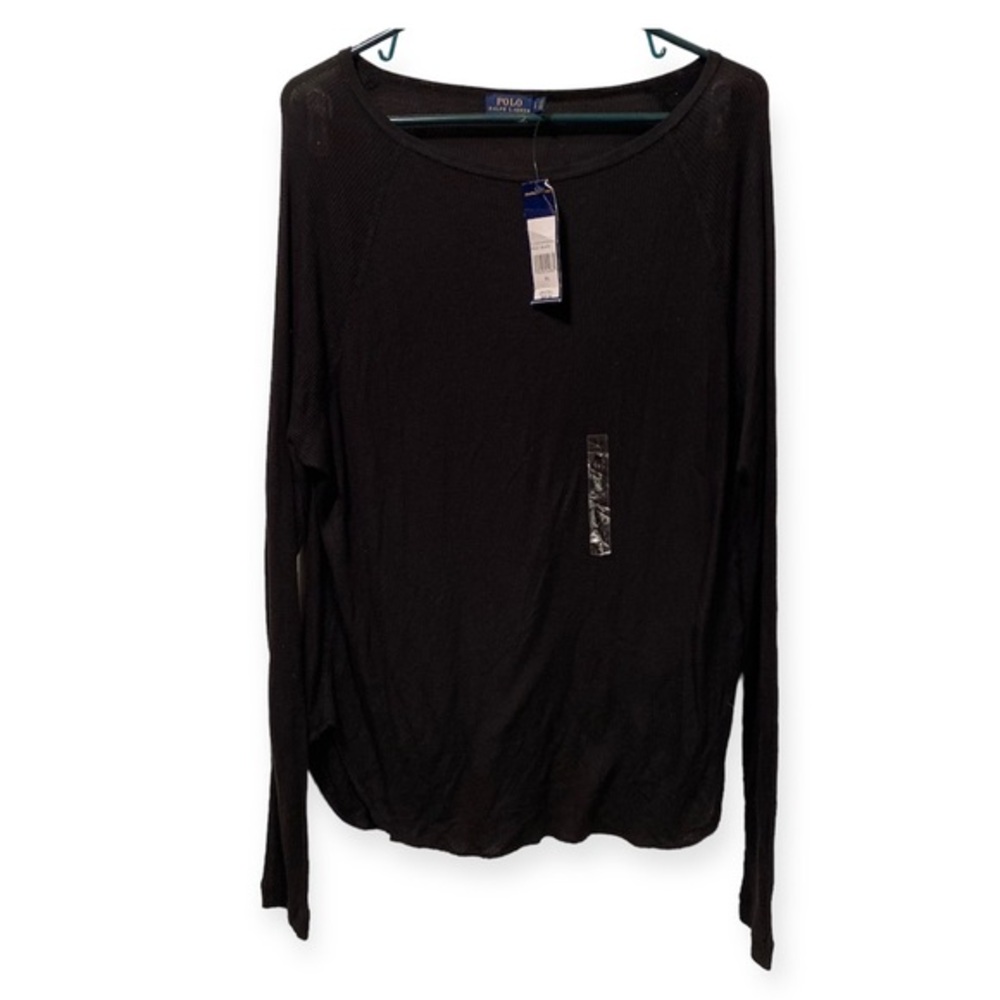 Polo by Ralph Lauren Black Long Sleeve Blouse Women’s Size XL Top New